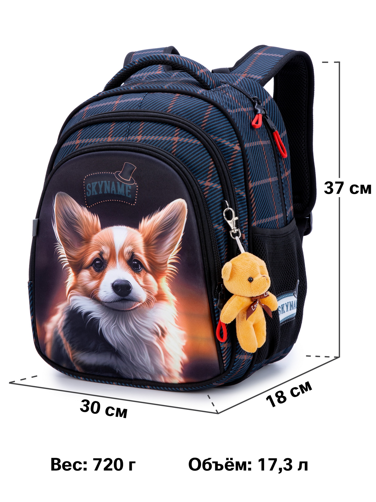 Рюкзак SkyName 17л анатомическая спинка+мишка - фото 12