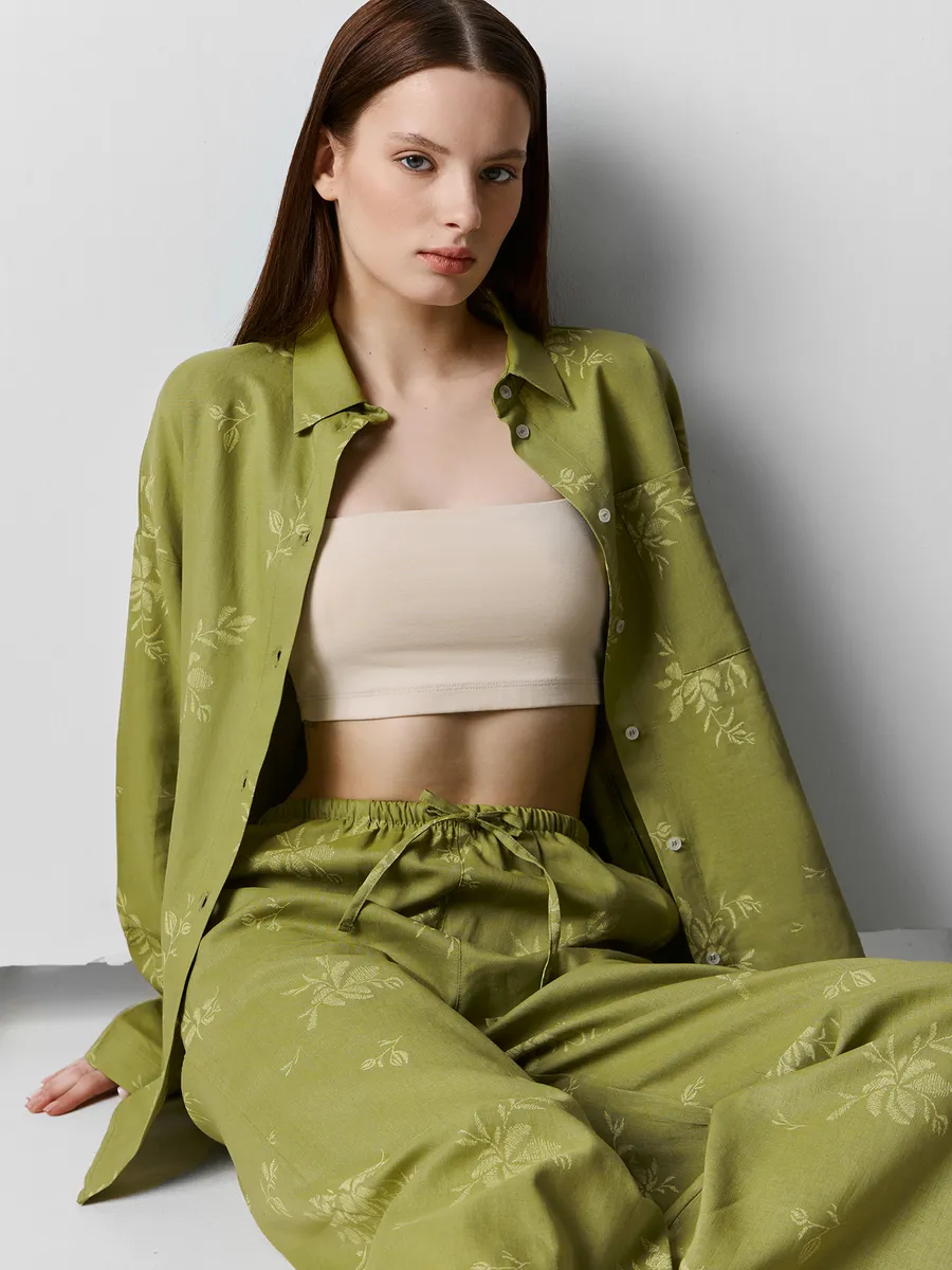 Рубашка Mark Formelle (Марк Формэль) 502985-1/цветы на оливковом - фото 5