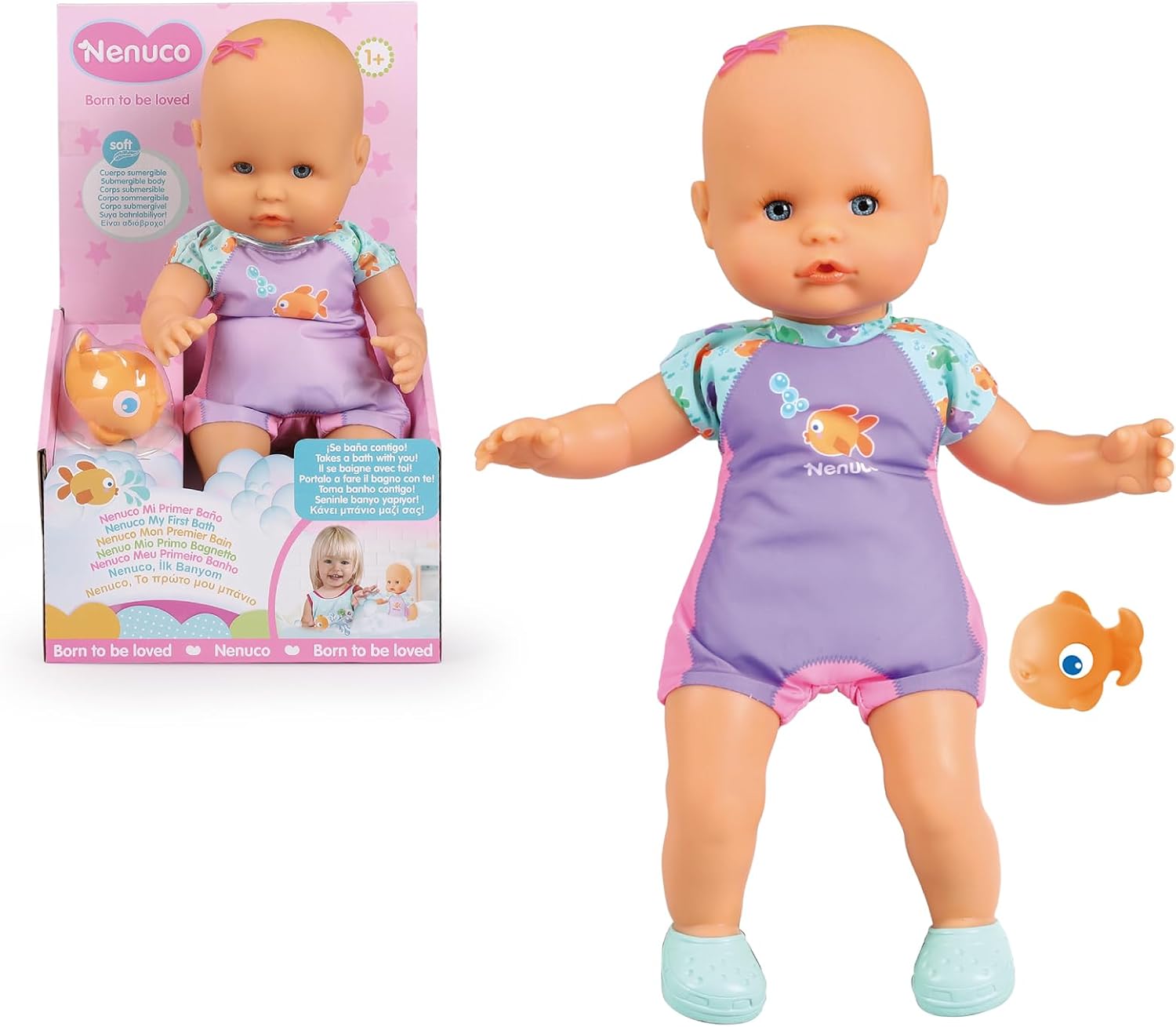 Кукла пупс Famosa Nenuco Мое первое купание высота 30 см NFN88000 - фото 1