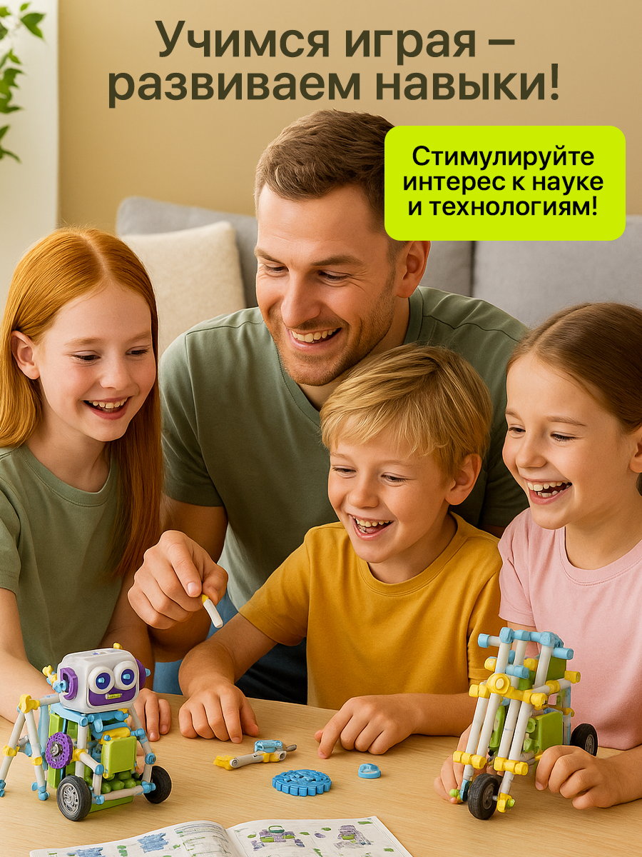 Конструктор SCIENCE EDUCATION Робототехника 45 экспериментов электронный 25 дет. - фото 5