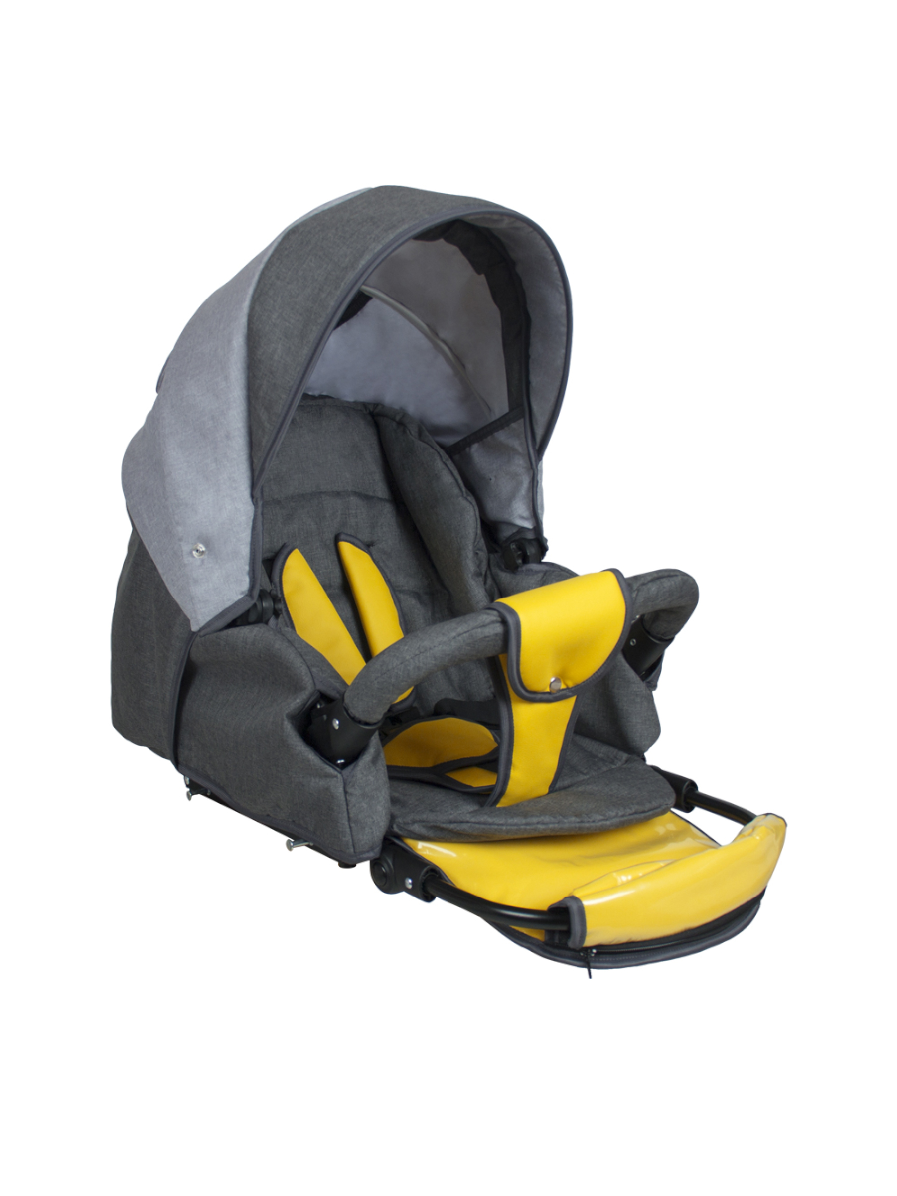 Коляска 2в1 alis Alvaro 02 серый-желтый - фото 11