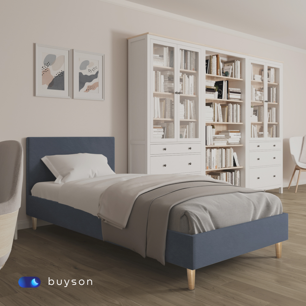 Кровать односпальная buyson BuyStyle (синий) - фото 9