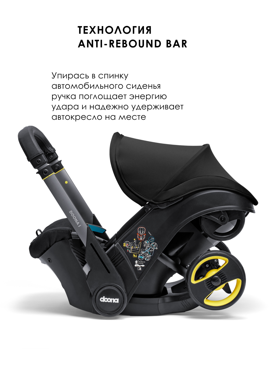 Коляска трансформер Doona i Nitro Black черный - фото 4