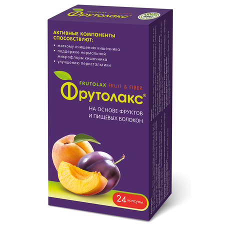 БАД Фрутолакс на основе фруктов и пищевых волокон капсулы 0.35г №24