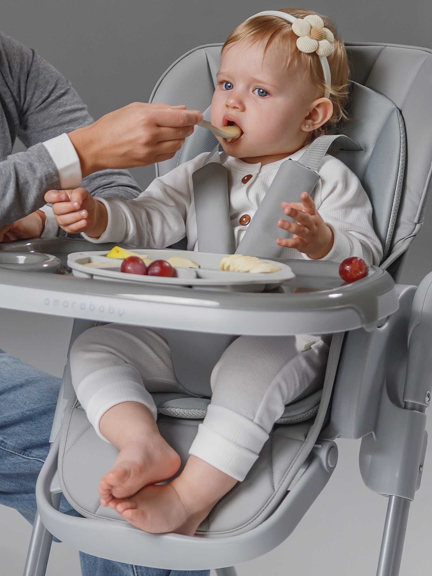 Стульчик для кормления Amarobaby Gourmet коричневый - фото 22
