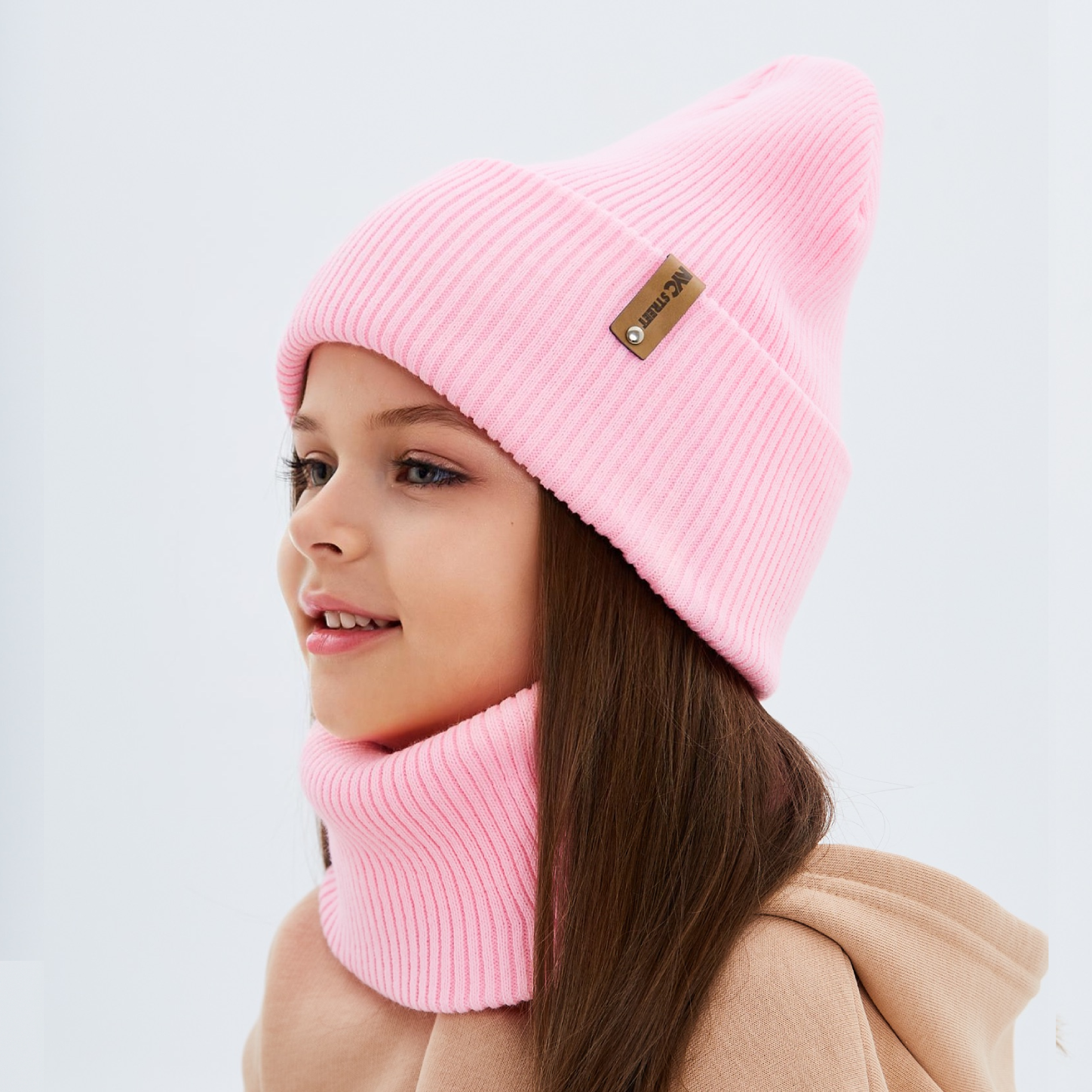 Шапка и снуд KUBRIO KU-H-72-lopataG-Lpink - фото 1