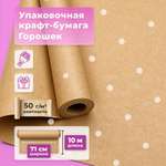 Упаковочная крафтовая бумага Gift Mania для подарков на день рождения Горошек