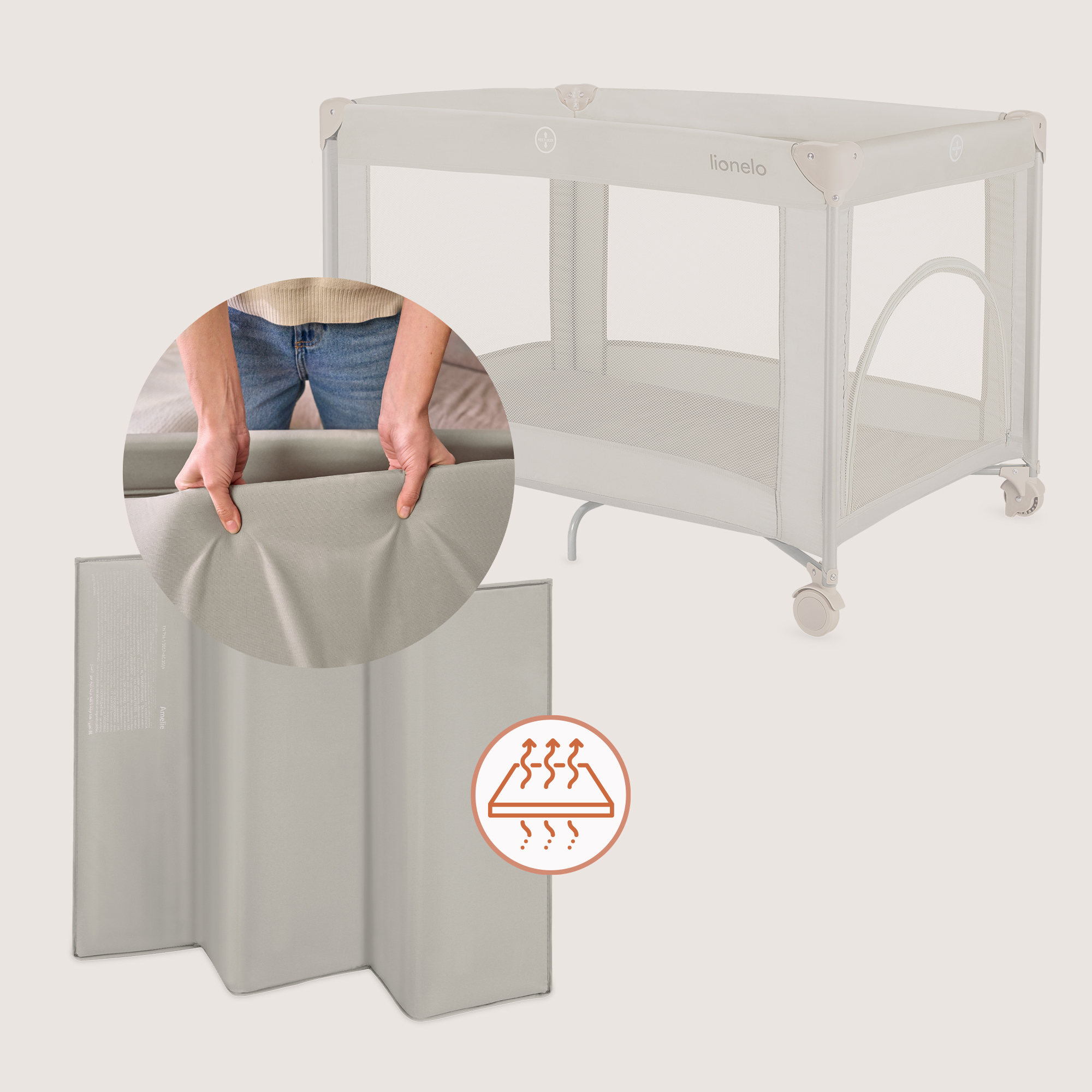 Манеж кровать Lionelo бежевый LO-AMELIE BEIGE SAND - фото 4