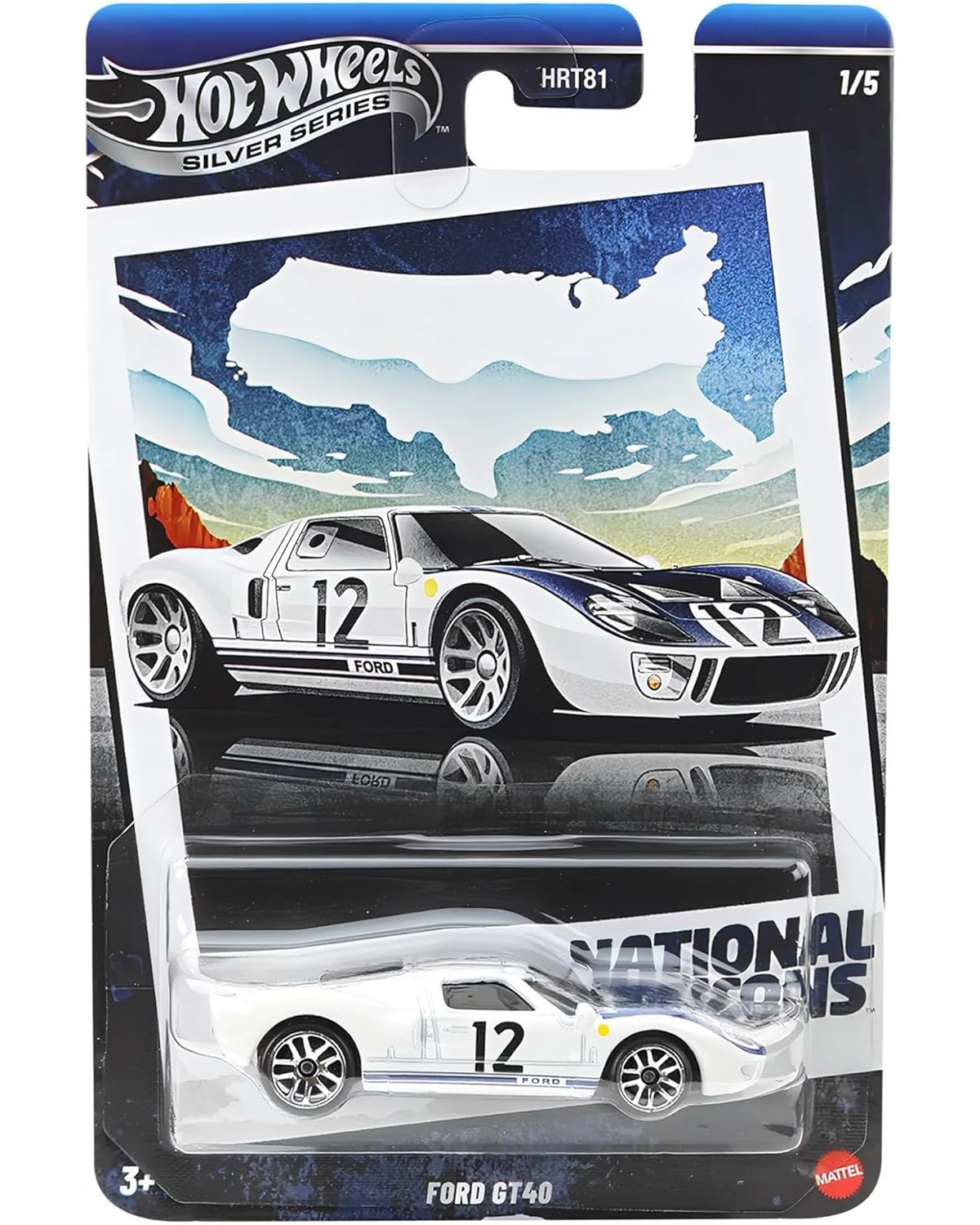 Автомобиль Hot Wheels Ford GT40 1:64 HRT81/JBY87 - фото 1