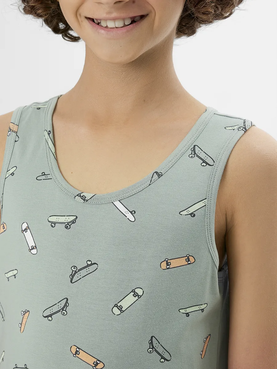 Майка бельевая Mark Formelle (Марк Формэль) 423341/скейты на зеленом - фото 3