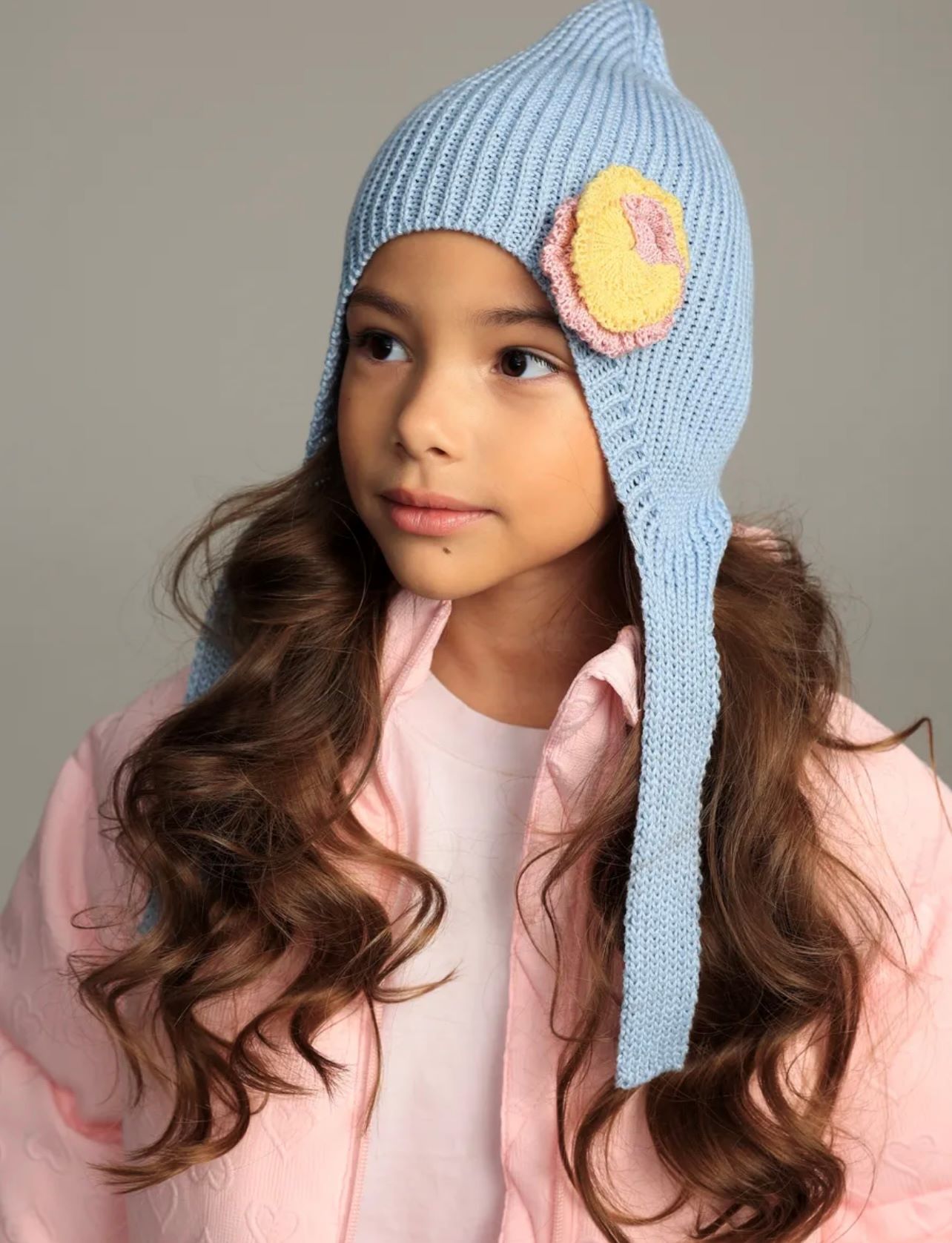 Шапка BRIOLLINI Чепчик детский Shell, цвет голубой, размер 50-56 - фото 1