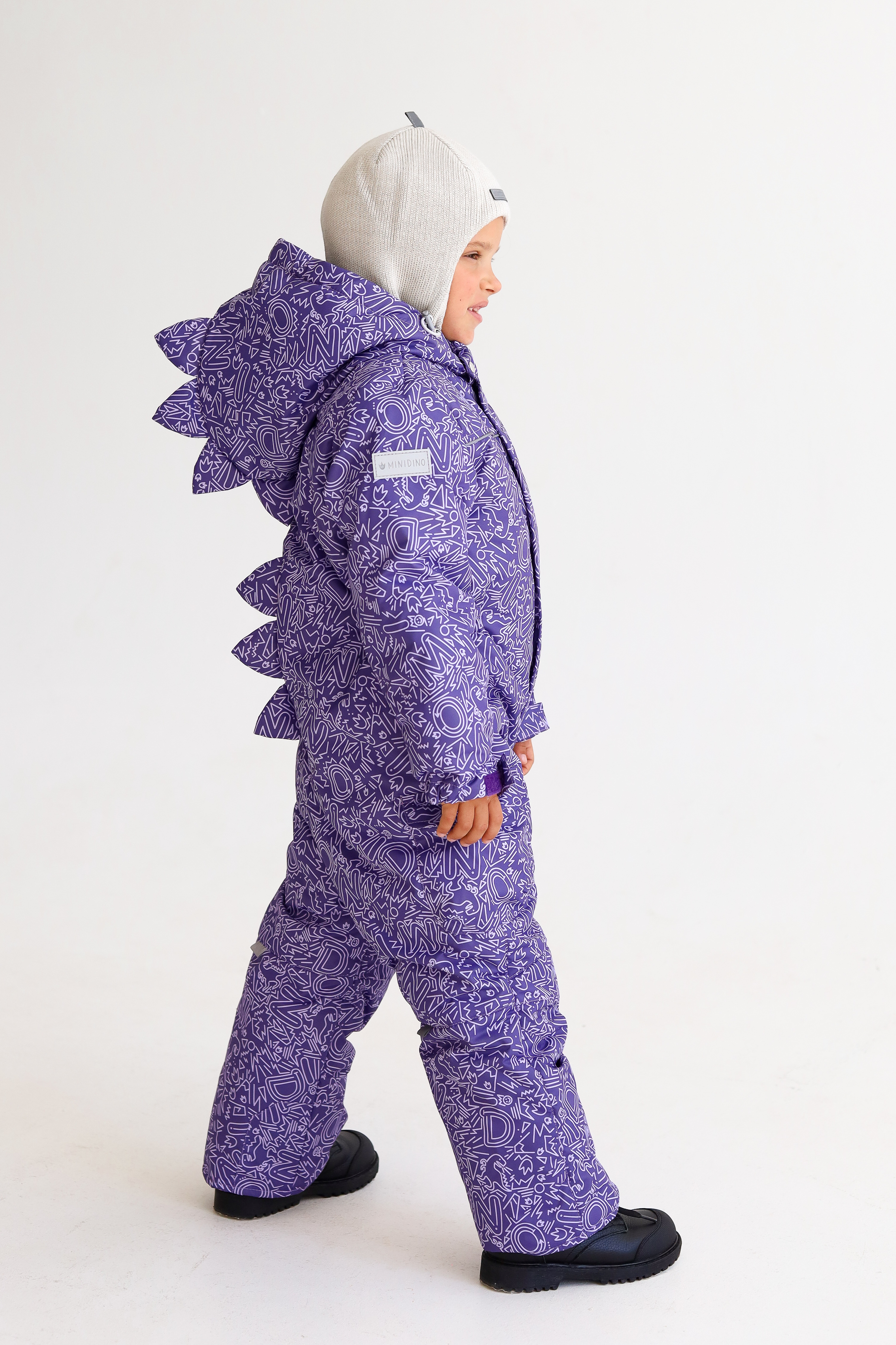 Комбинезон MINIDINO B-KOM-002/2Комбинезон детский зимний Дино принт Дудл виноград - фото 7