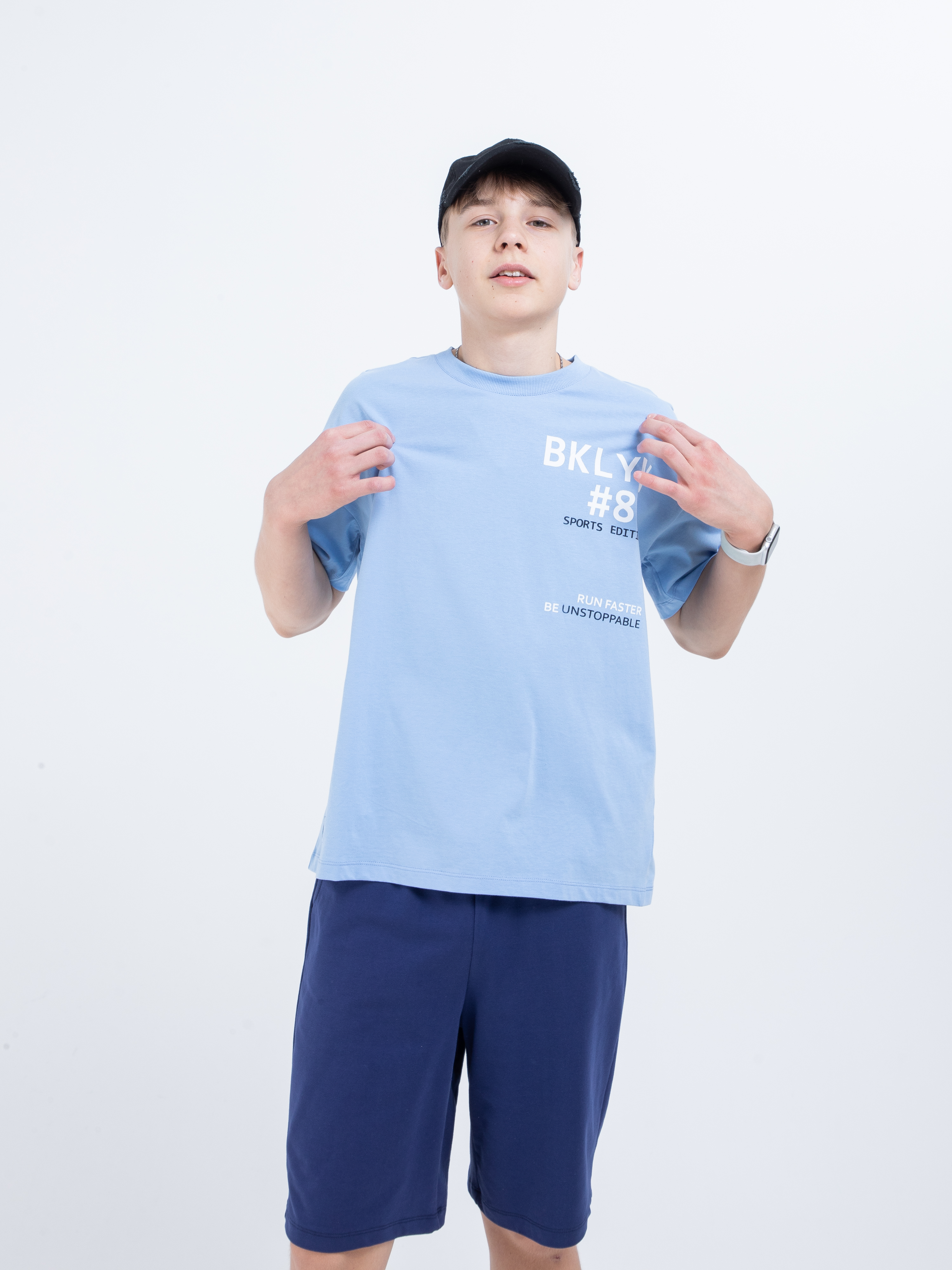 Футболка STELLA MODA 11213_голубой - фото 3