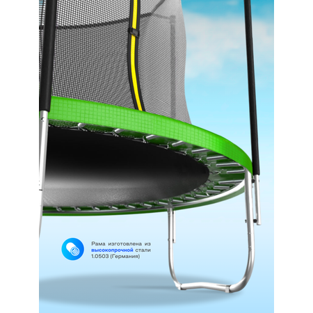 Батут каркасный EVO JUMP EVO jump Батут каркасный EVO JUMP Just Inside 8ft green с защитной сеткой, диаметр 244 см