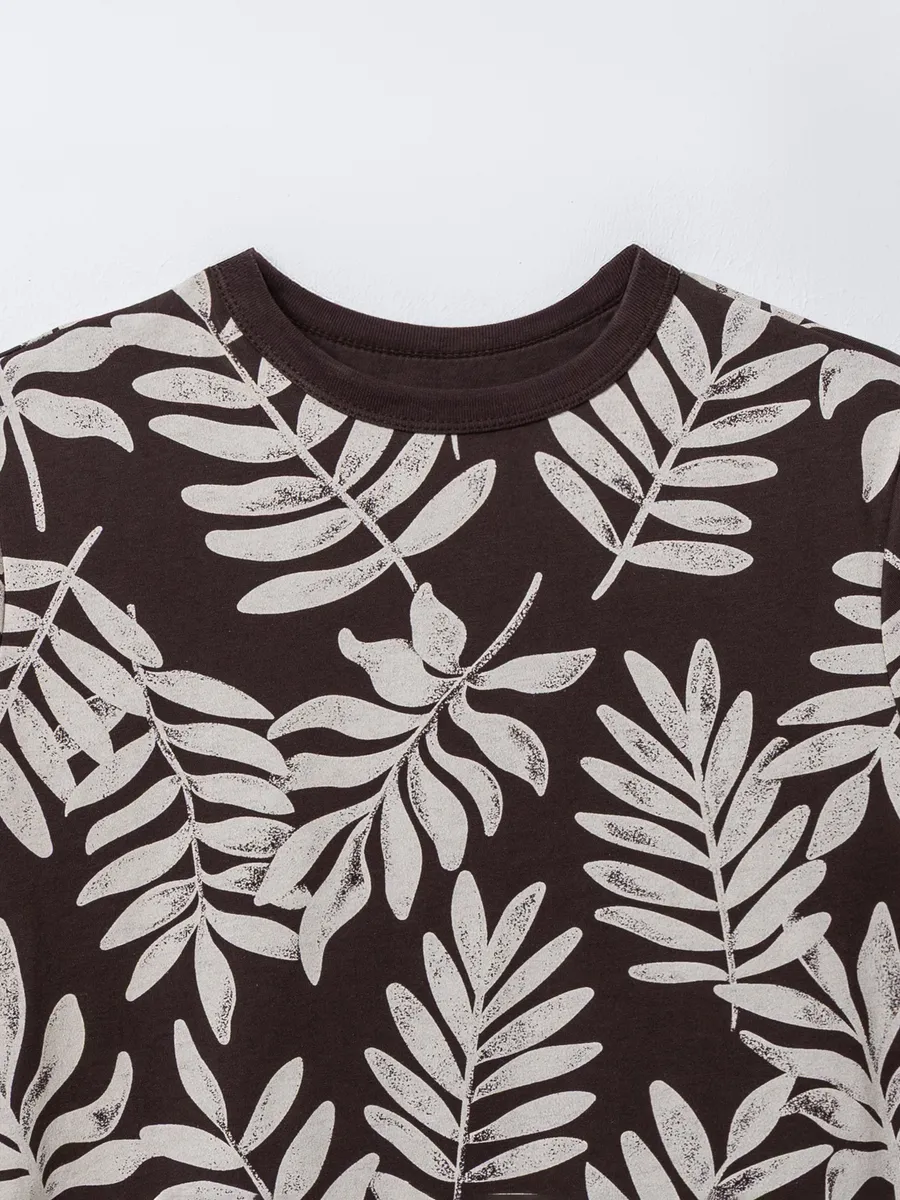 Футболка Mark Formelle (Марк Формэль) 113397/листья на шоколадном - фото 7