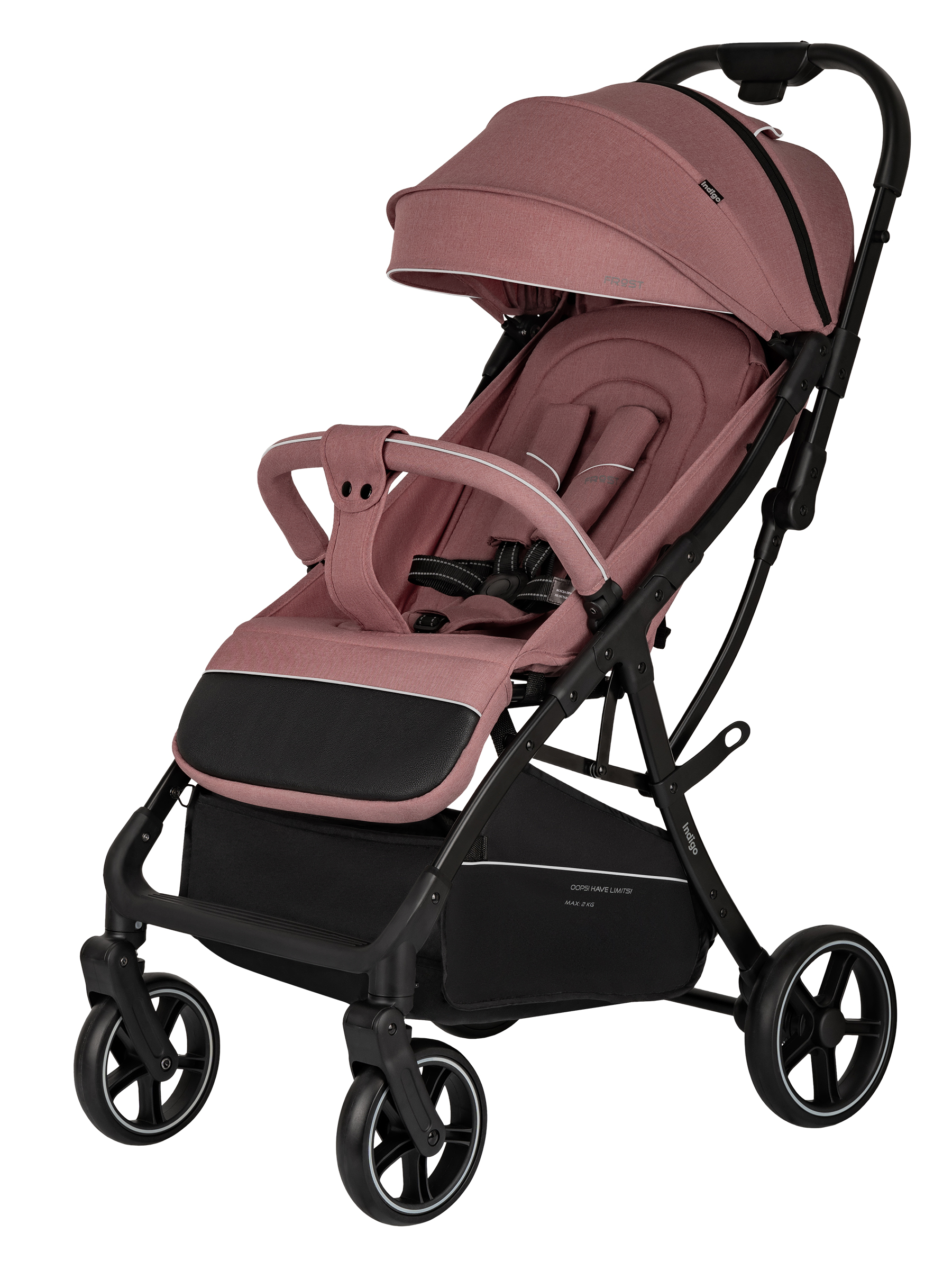 Коляска прогулочная Indigo Frost для путешествий розовый розовый - фото 14