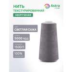 Нитки Astra Craft текстурированные некрученые обметочные 150D/1 5000 ярд 1 шт 348 светлый сажа