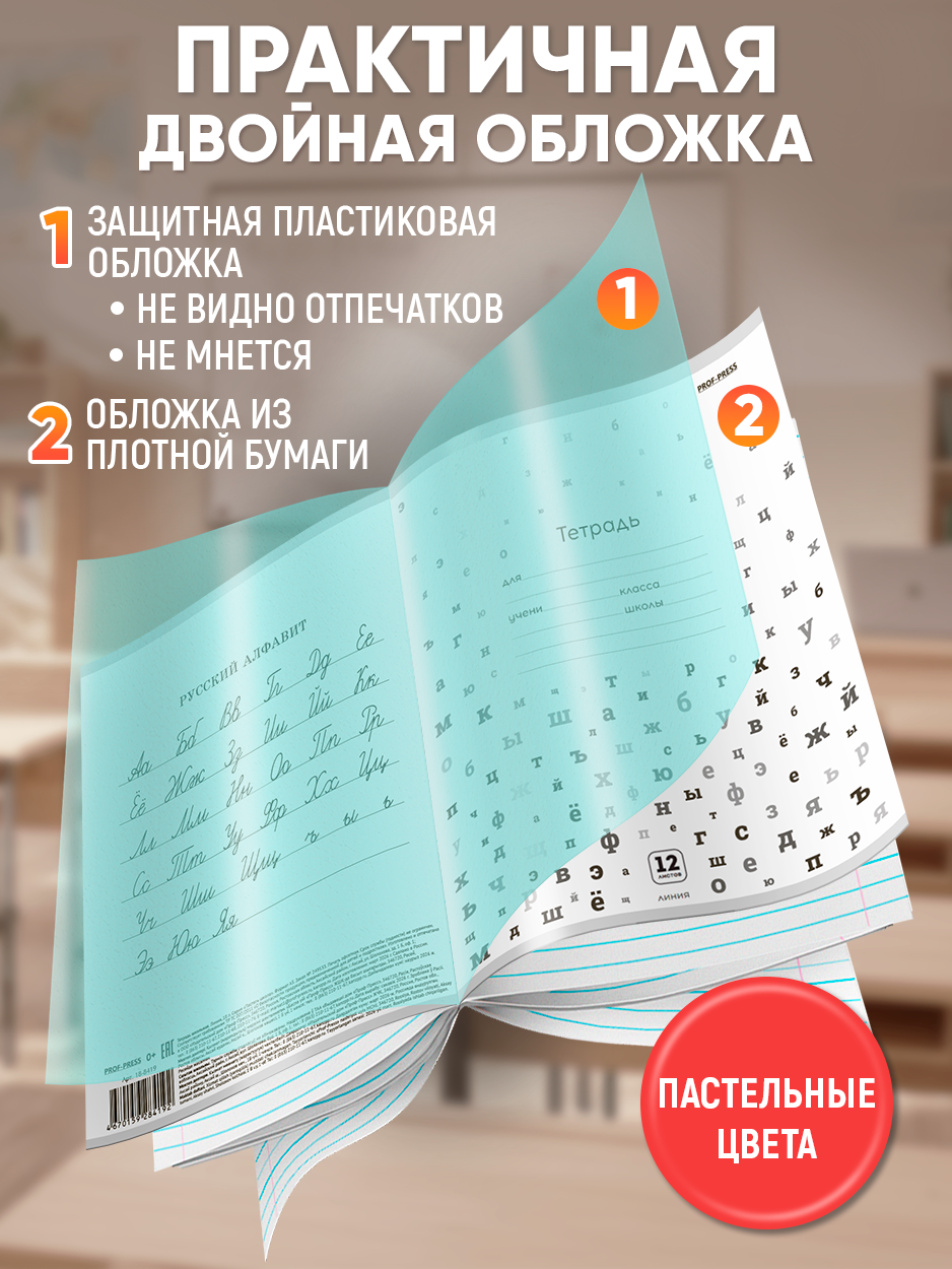 Тетрадь Prof-Press линейка 12 лист. 10 шт. - фото 5
