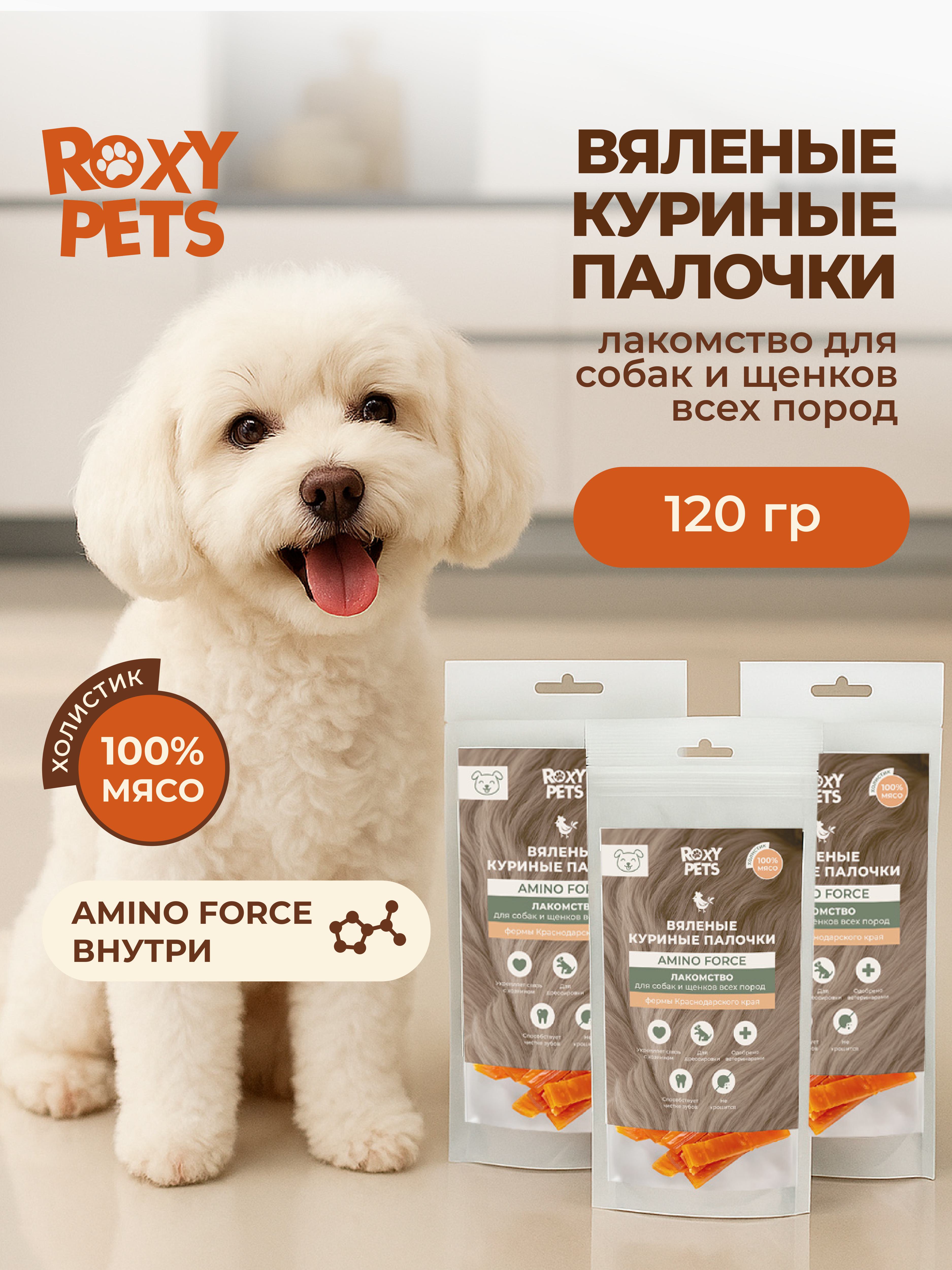 Лакомства Roxy Pets для собак и щенков ROXY PETS из вяленого куриного филе - фото 1