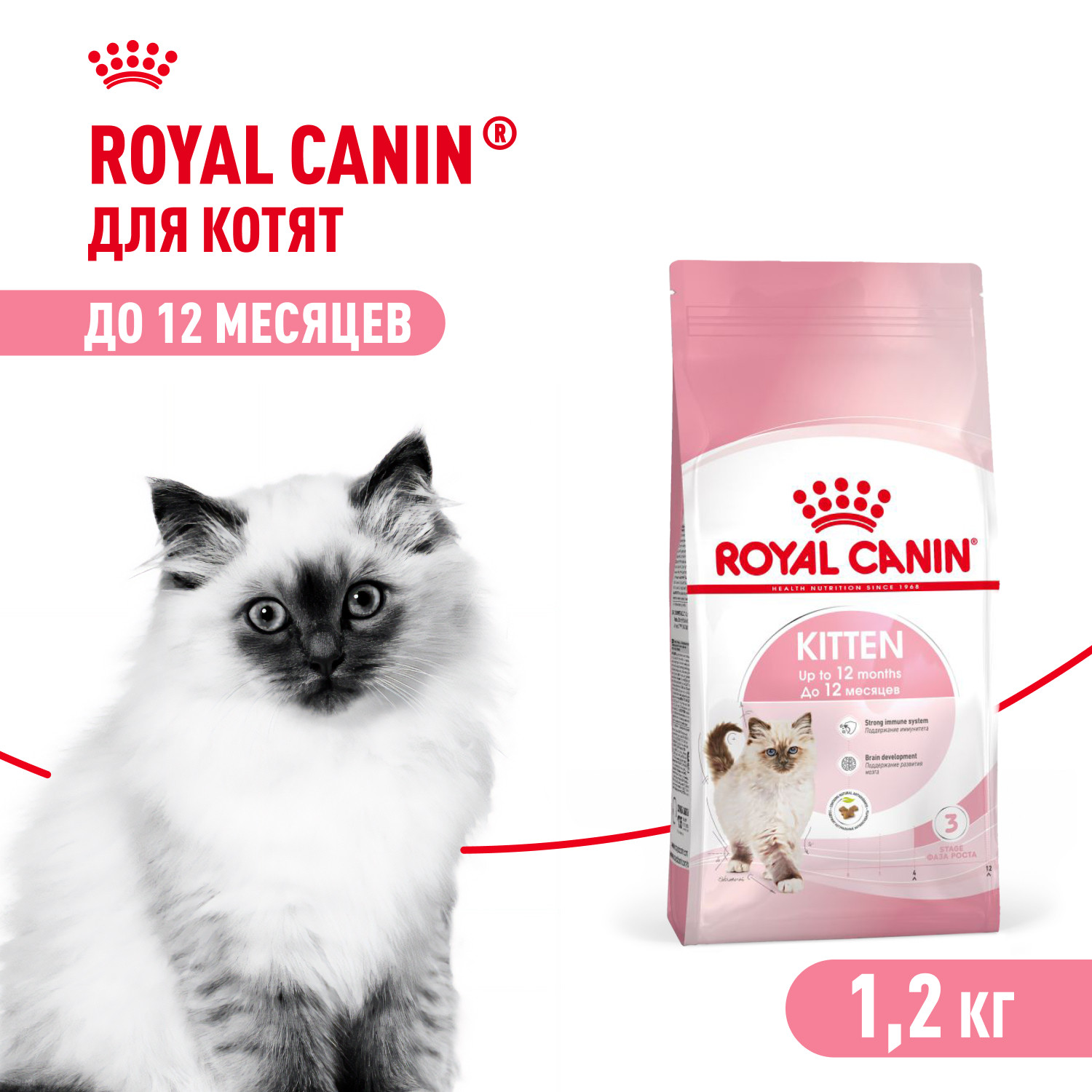 Корм сухой для котят ROYAL CANIN Kitten 1.2кг - фото 1