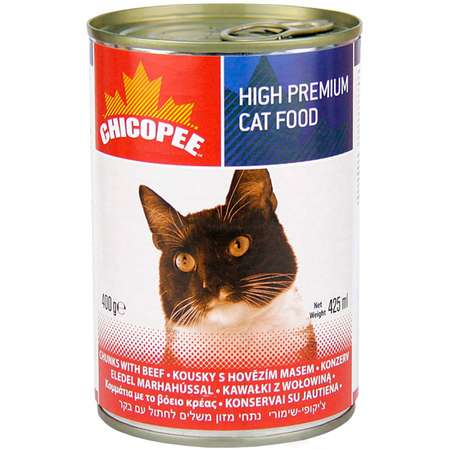 Корм для кошек Chicopee с говядиной консервированный 400г