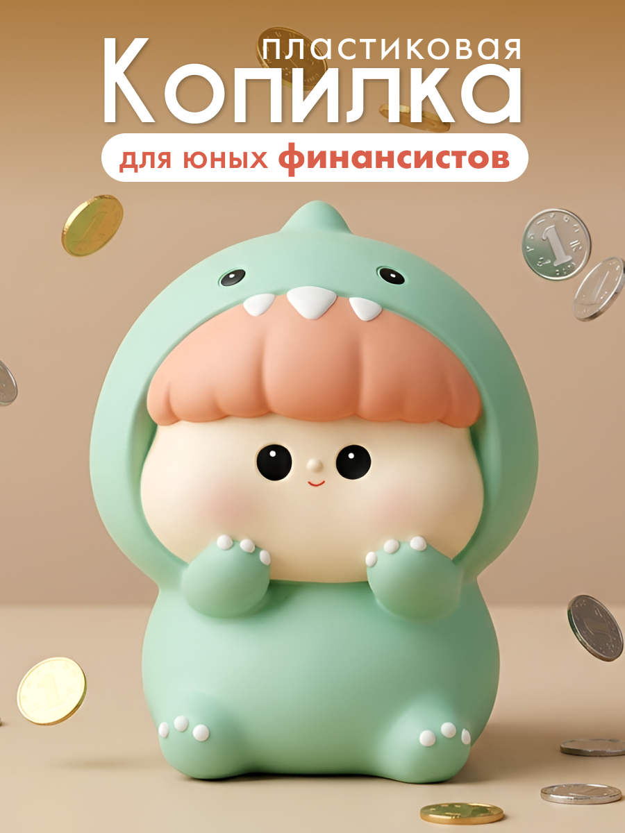 Изображение товара Пластиковая копилка Динозавр iLikeGift яркий забавный детский сувенир