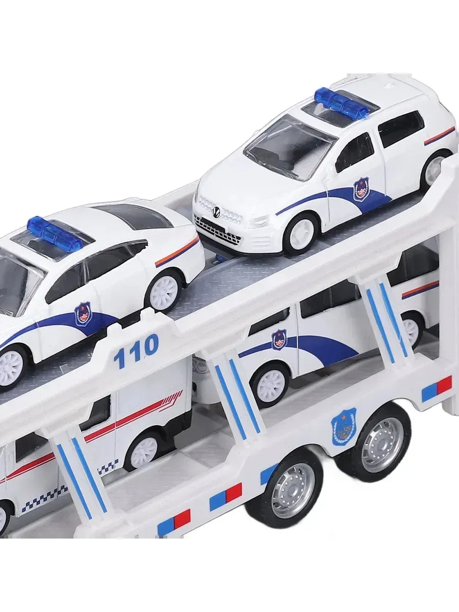Автовоз CyberToy 6 полицейских машинок 80012 - фото 12