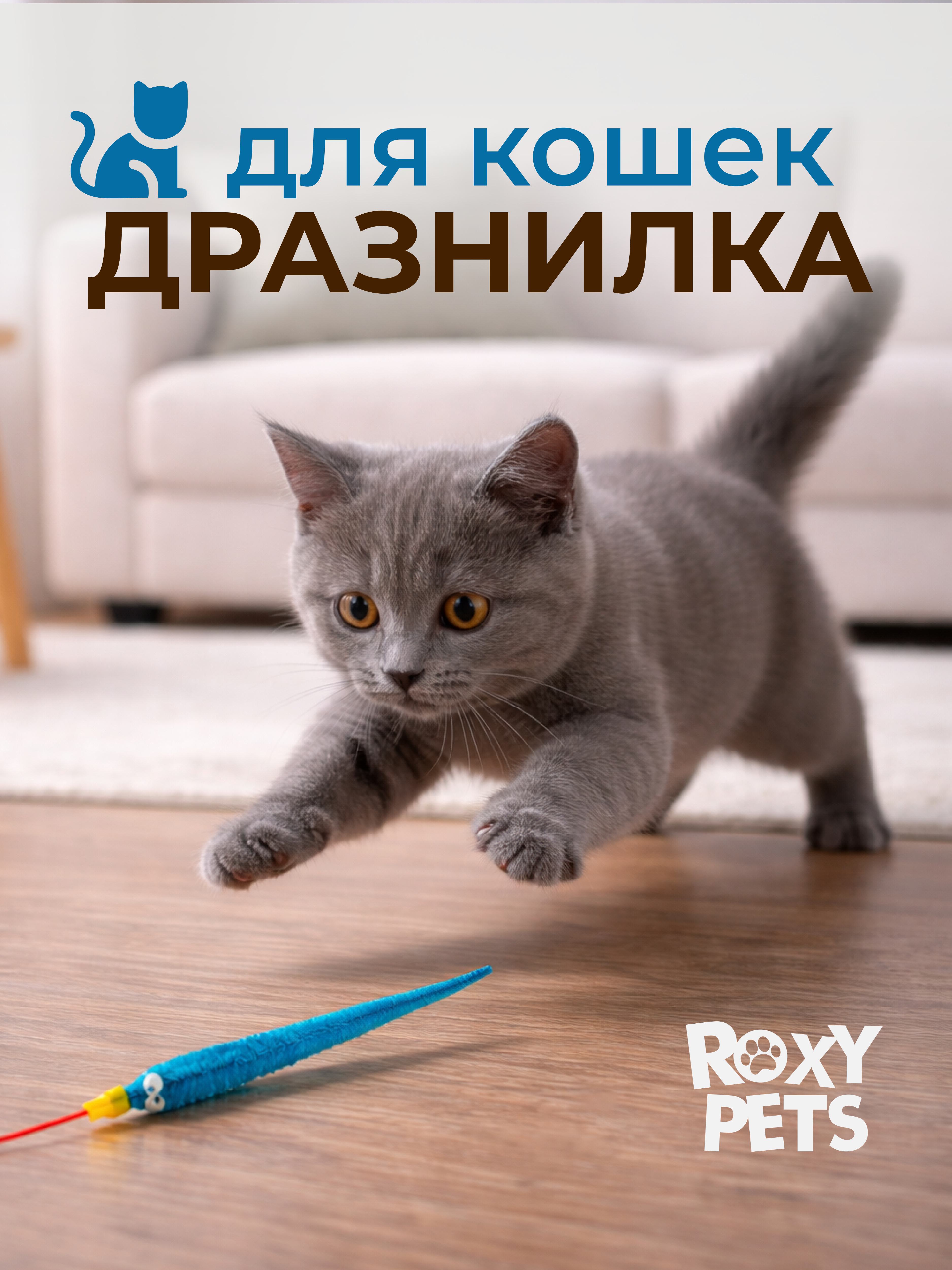 Дразнилка для кошек ROXY PETS Червяк на резинке - фото 1