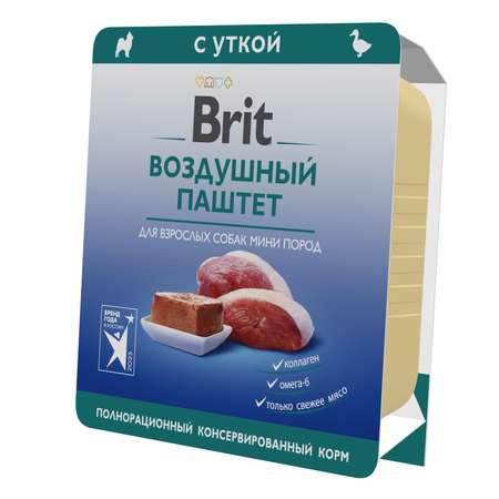 Паштет воздушный Brit Premium 100г для взрослых собак мини пород Утка