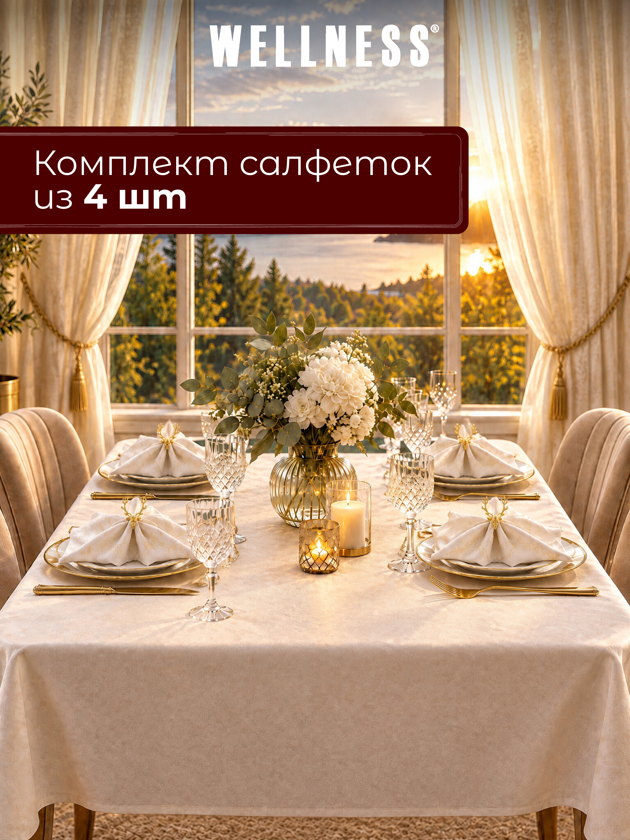 Набор из 4 сервировочных салфеток Wellness Магия 02 - фото 5