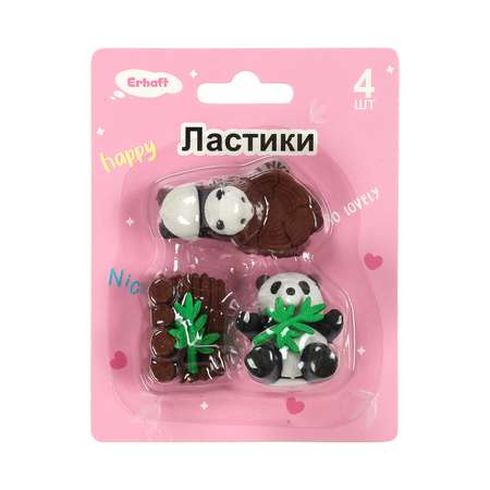Ластик Erhaft Панда 4 шт.