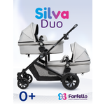 Коляска трансформер для двойни Farfello Silva Duo серый