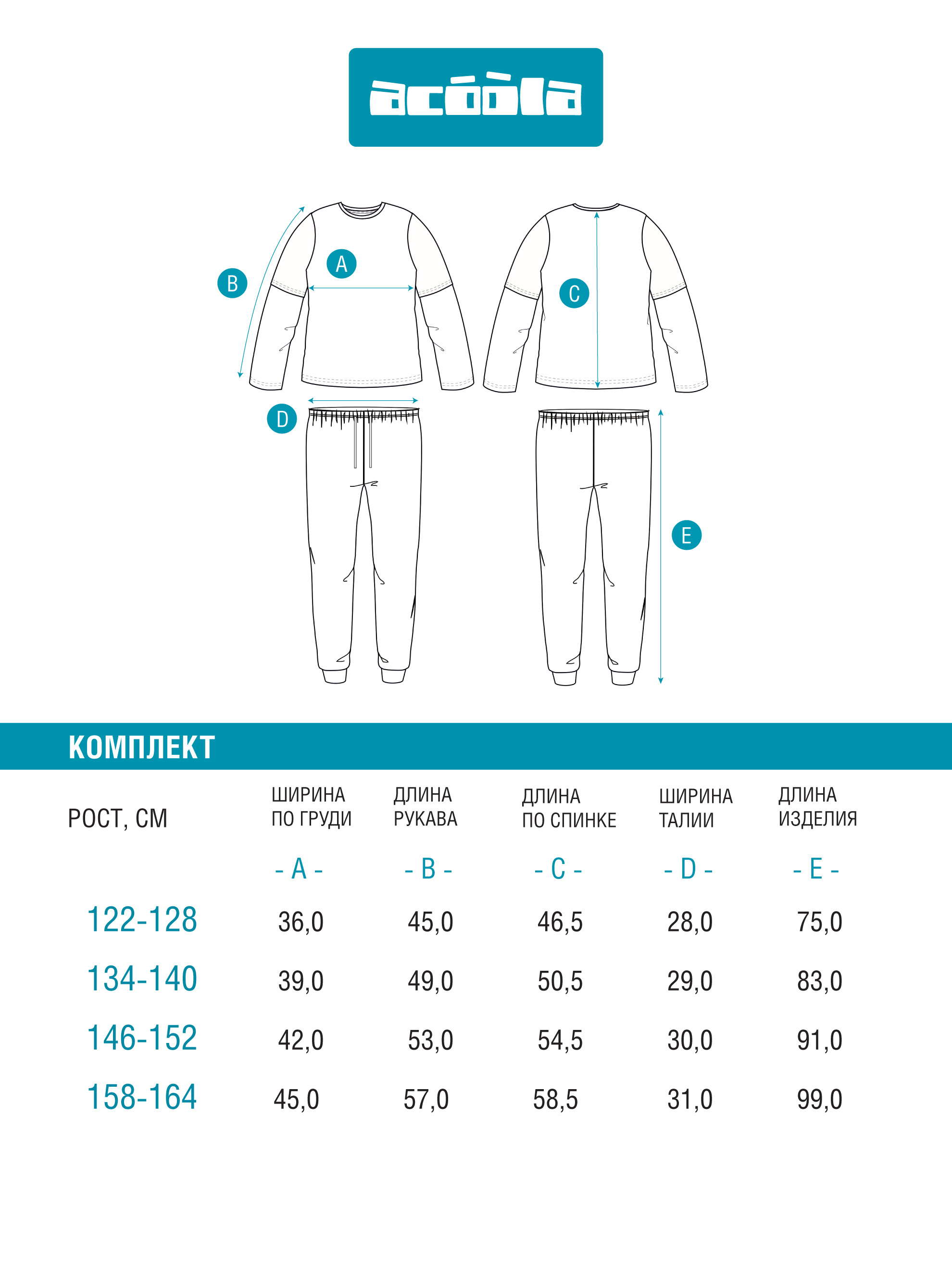 Пижама Acoola 20114280054_0093913 - фото 7