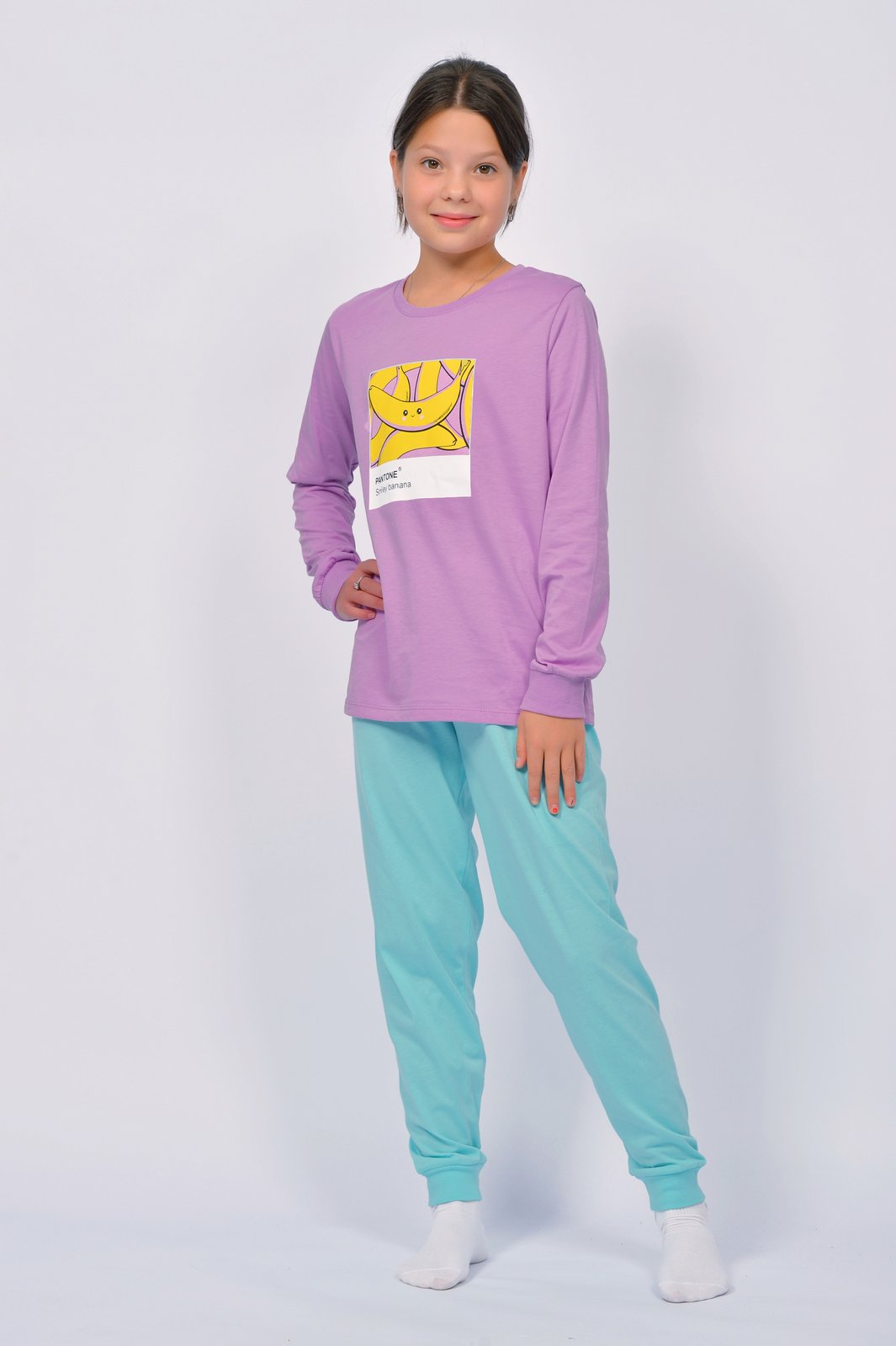 Пижама Lets Go 91279_лиловый/мятный - фото 4