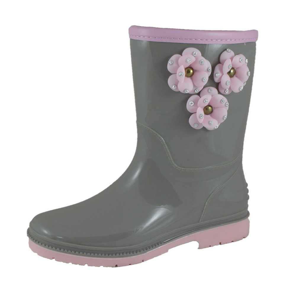 Сапоги резиновые Europen MPA-125-SV EUROPEN Сапоги резиновые для девочки,серо-розовый - фото 1