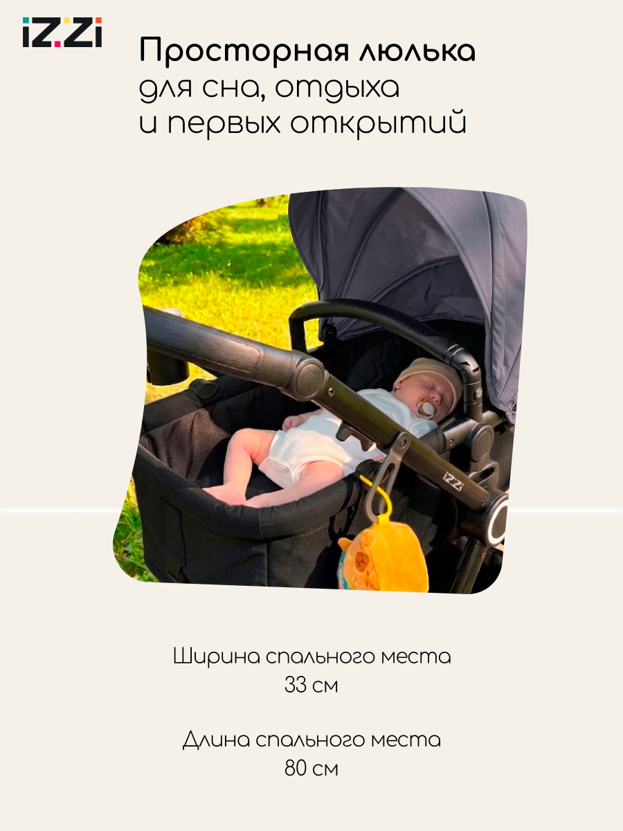Коляска 3в1 iZZi Graphite серый - фото 2