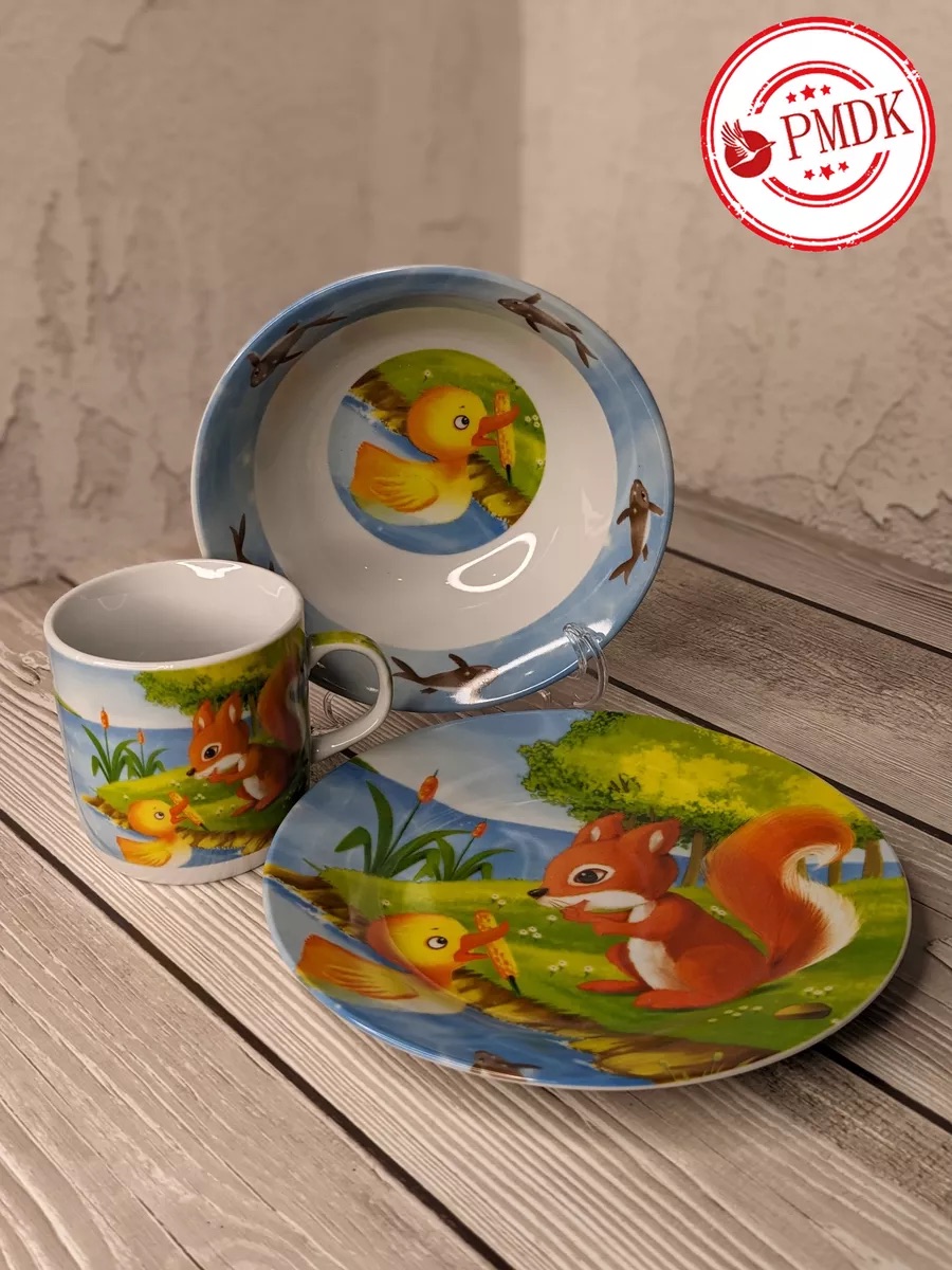 Набор детской посуды Daniks C489 Белочка и утка - фото 7
