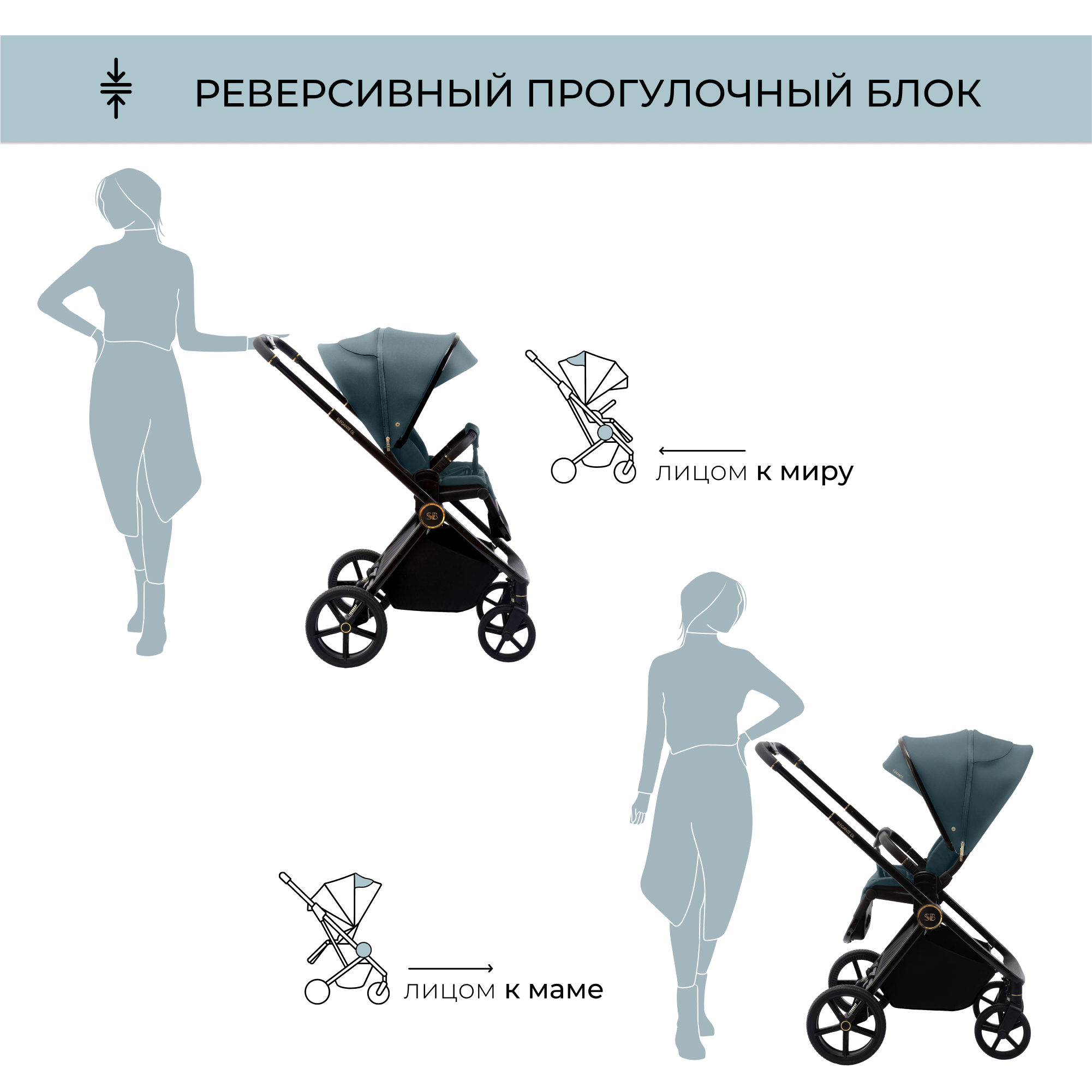 Коляска 3в1 Sweet Baby Elegante Blue - фото 11