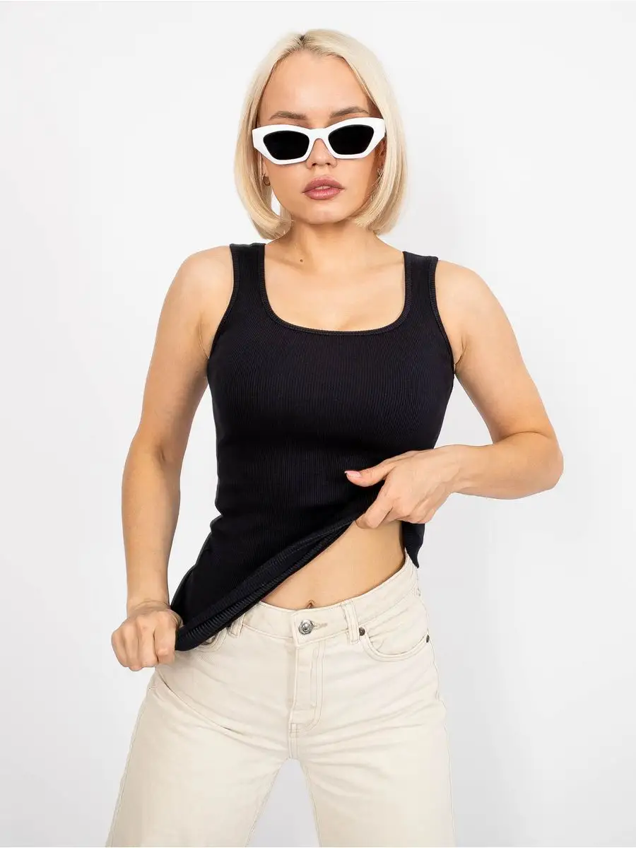 Изображение товара Майка MY BUY 58 женский топ в мелкий рубчик для спорта и повседневной носки