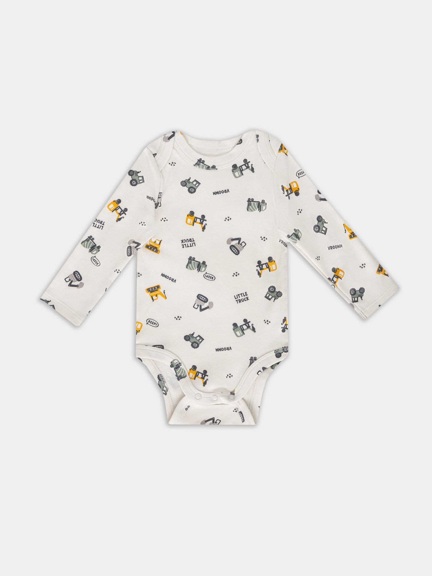 Боди 3 шт Mark Formelle (Марк Формэль) 13016-3/морской +серо-голубой +тракторы на белом песке - фото 6