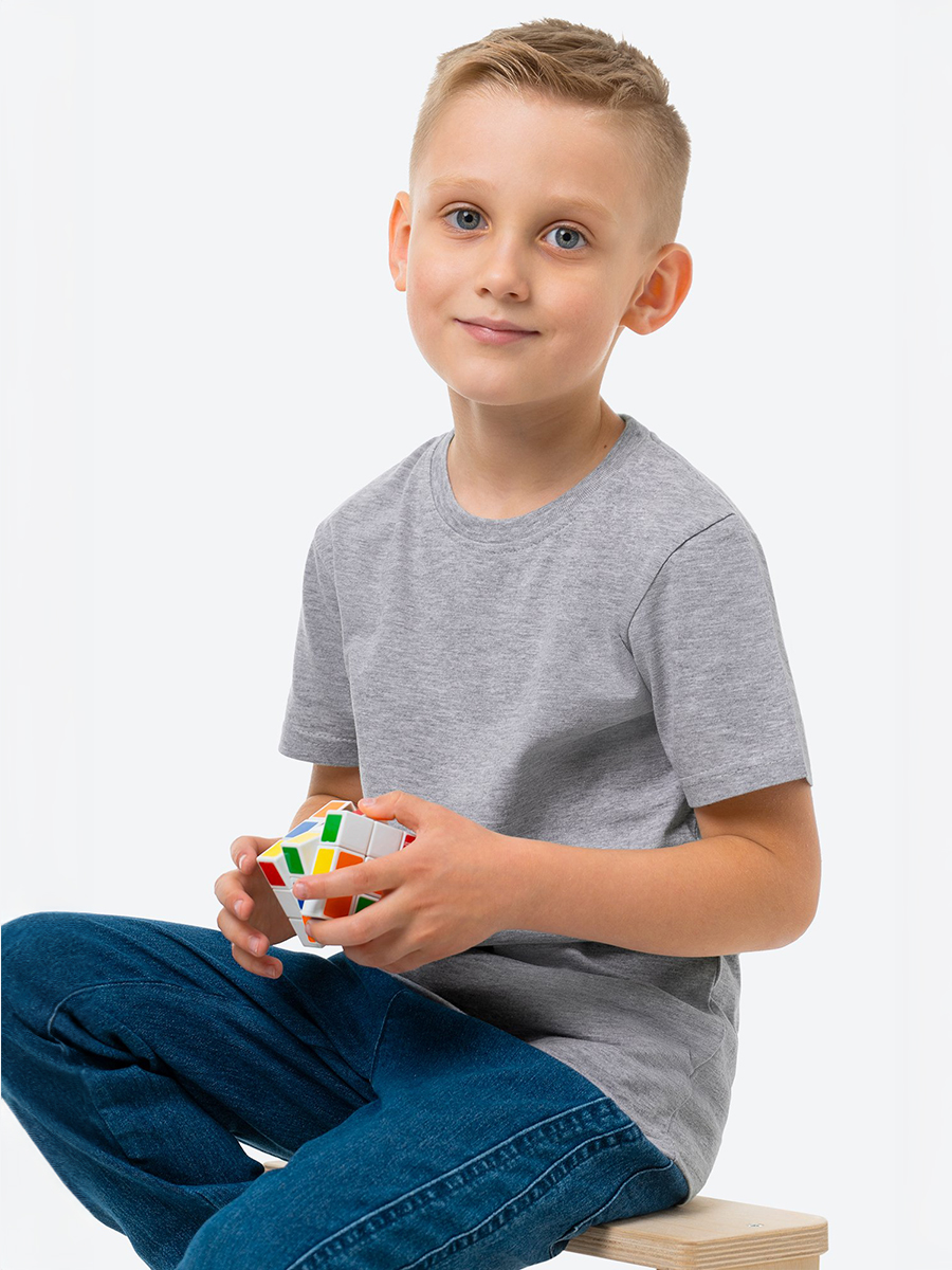 Футболка 3 шт HappyFox HF5501N3серыймеланж.т.бордовый.синий - фото 6