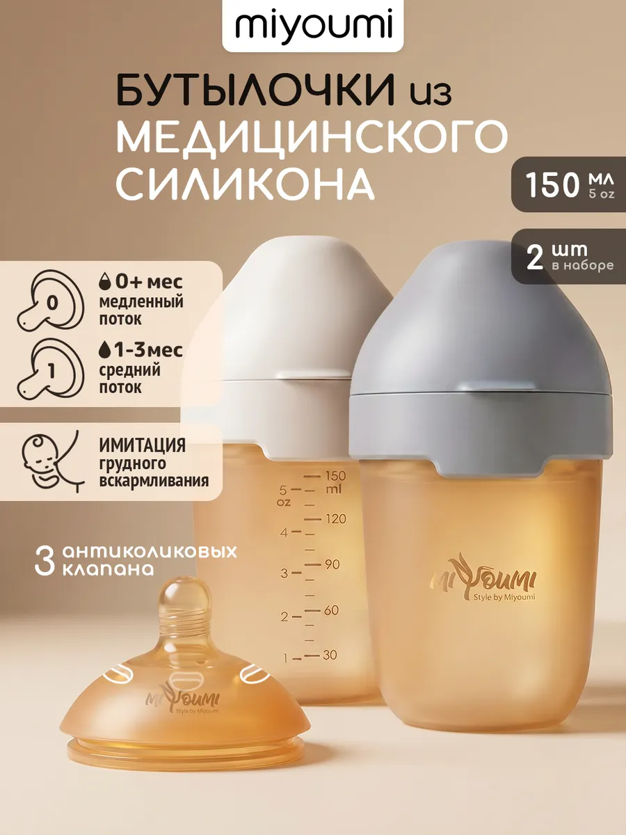 Бутылочка Miyoumi Anti-Colic 150 мл 2 шт. - фото 1