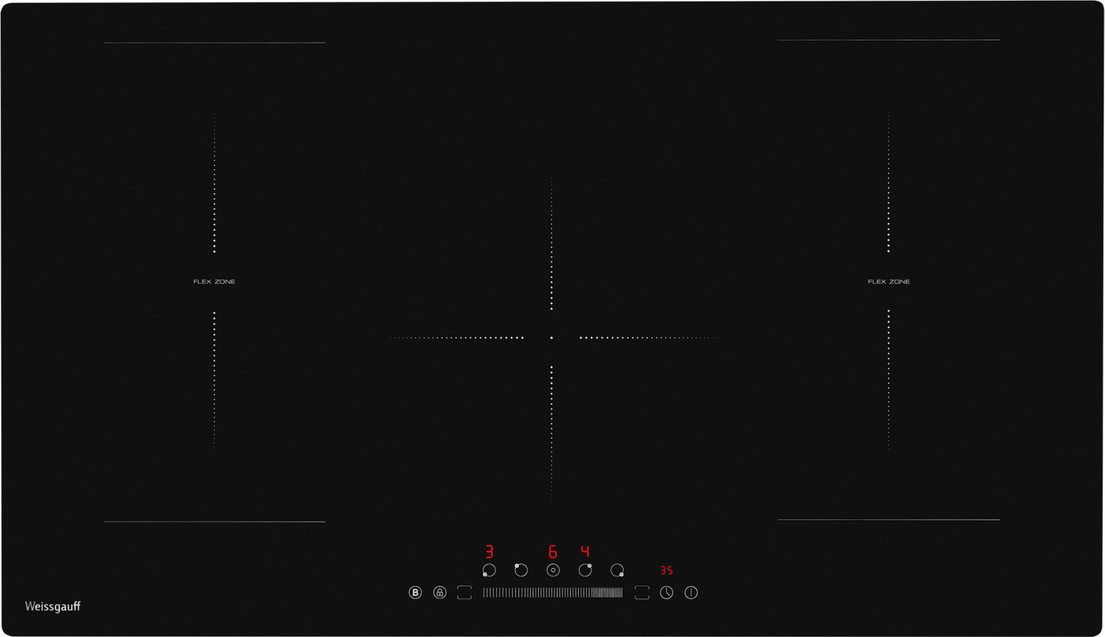 Варочная панель WEISSGAUFF HI 950 BSC Dual Flex, ширина 90 см, 5 зон, функция Flex Zone - фото 10