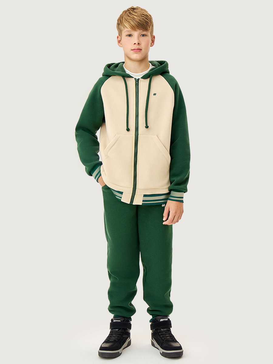 Костюм NIKASTYLE 7т12526 изумруд/беж - фото 4