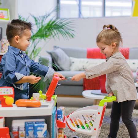 Игровой набор Smoby прилавок, тележки и корзинки, продукты, касса