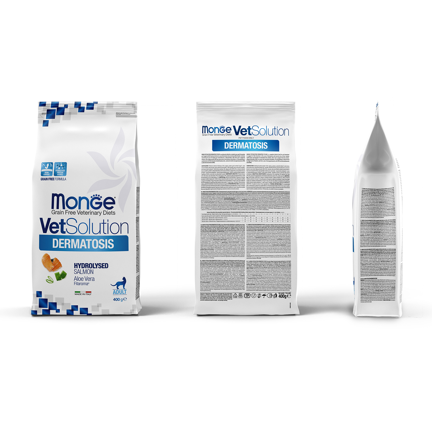 Корм для кошек диетический MONGE VetSolution CatDermatosis Дерматозис при заболеваниях кожи 400г - фото 2