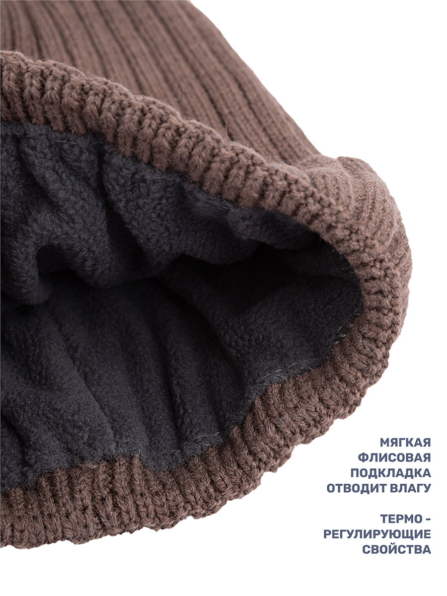 Шапка и снуд NIKASTYLE 12з16424мп кофе - фото 6