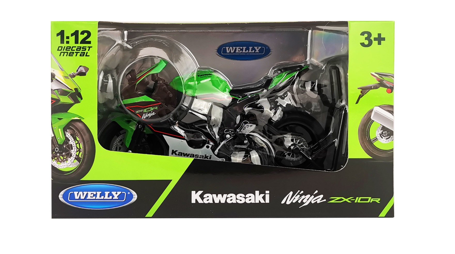 Мотоцикл Welly Kawasaki Ninja ZX-10R 1:12 62204GW - фото 2