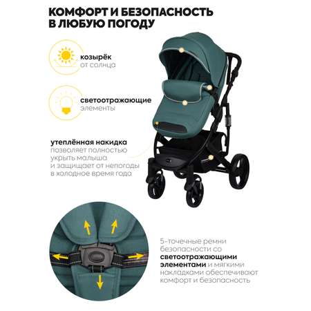 Коляска трансформер JOVOLA PULSAR бирюзовый