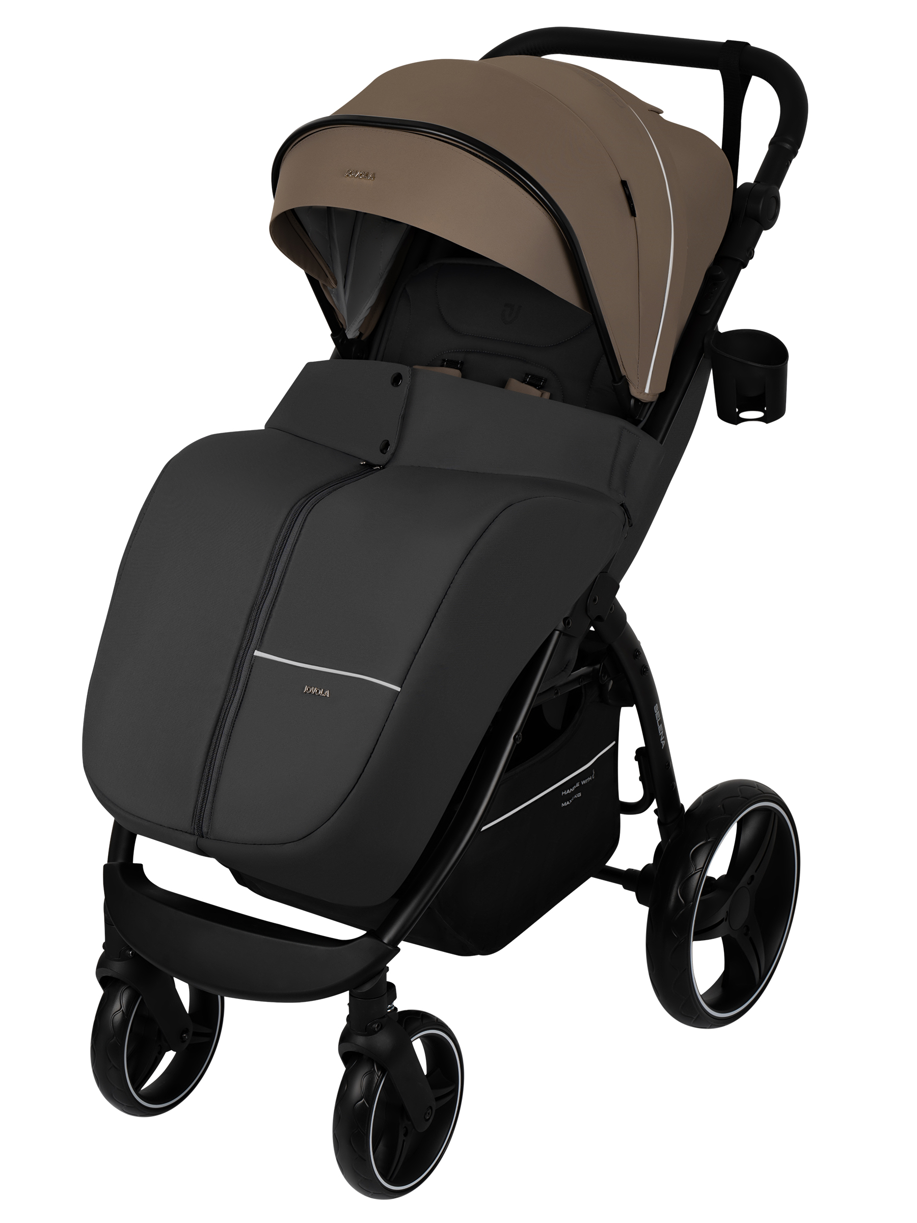 Коляска прогулочная JOVOLA SELENA 2026 темно-беж.-серый - фото 13